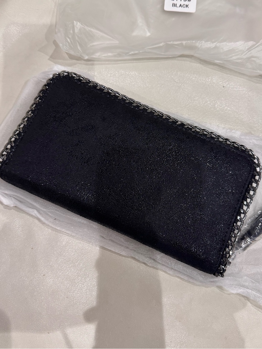 Black Chain-Trim Women’s Wallet